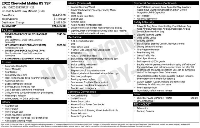 Used 2022 Chevrolet Malibu RS image 37