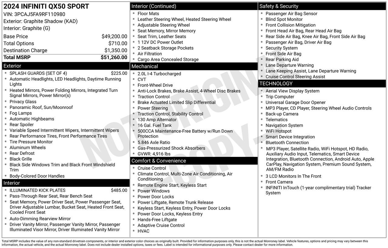Certified 2024 INFINITI QX50 Sport FWD image 34