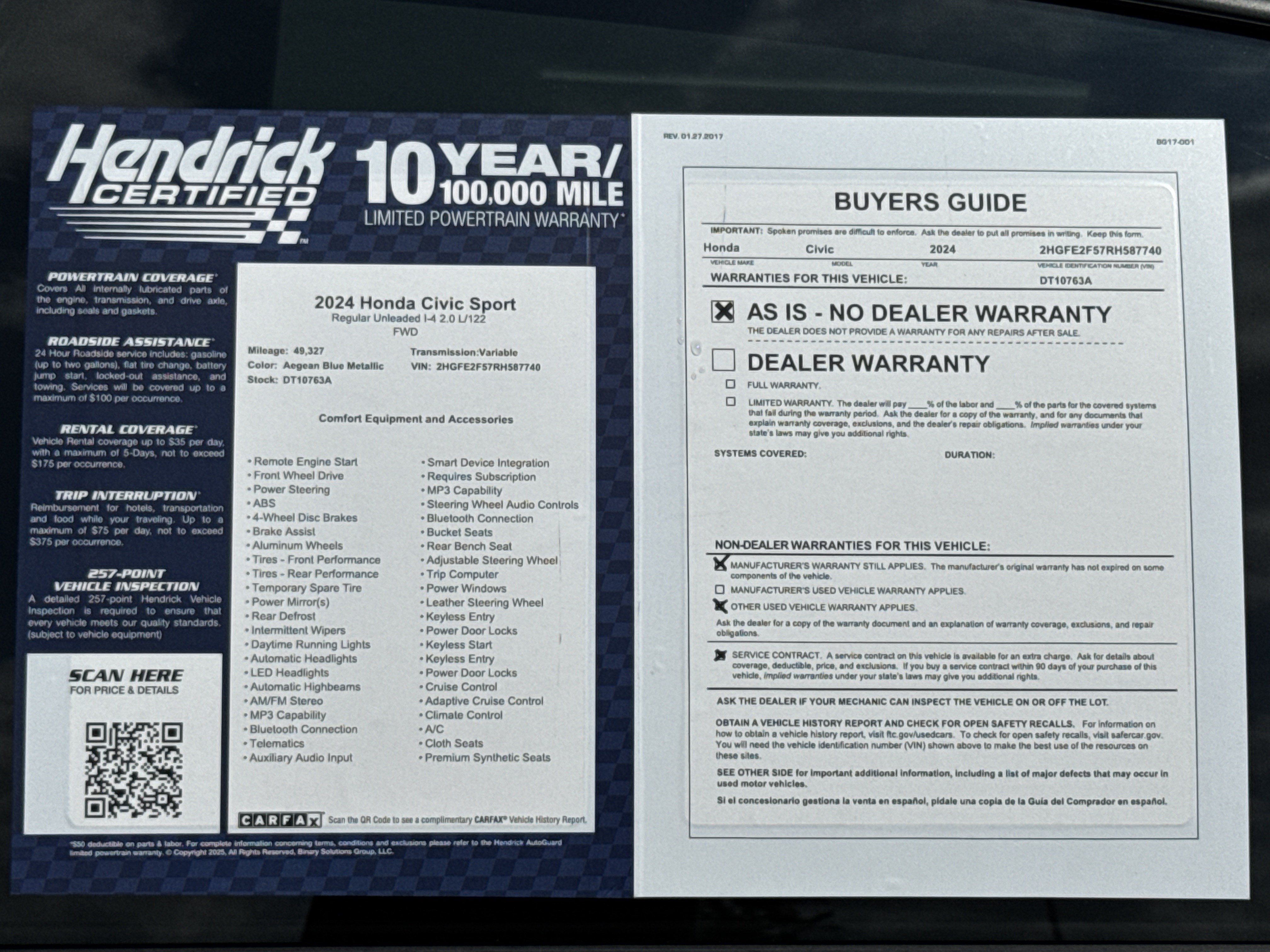 Used 2024 Honda Civic Sport image 34