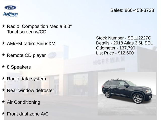 Used 2018 Volkswagen Atlas SEL w/ R-Line Package AWD/4WD image 5