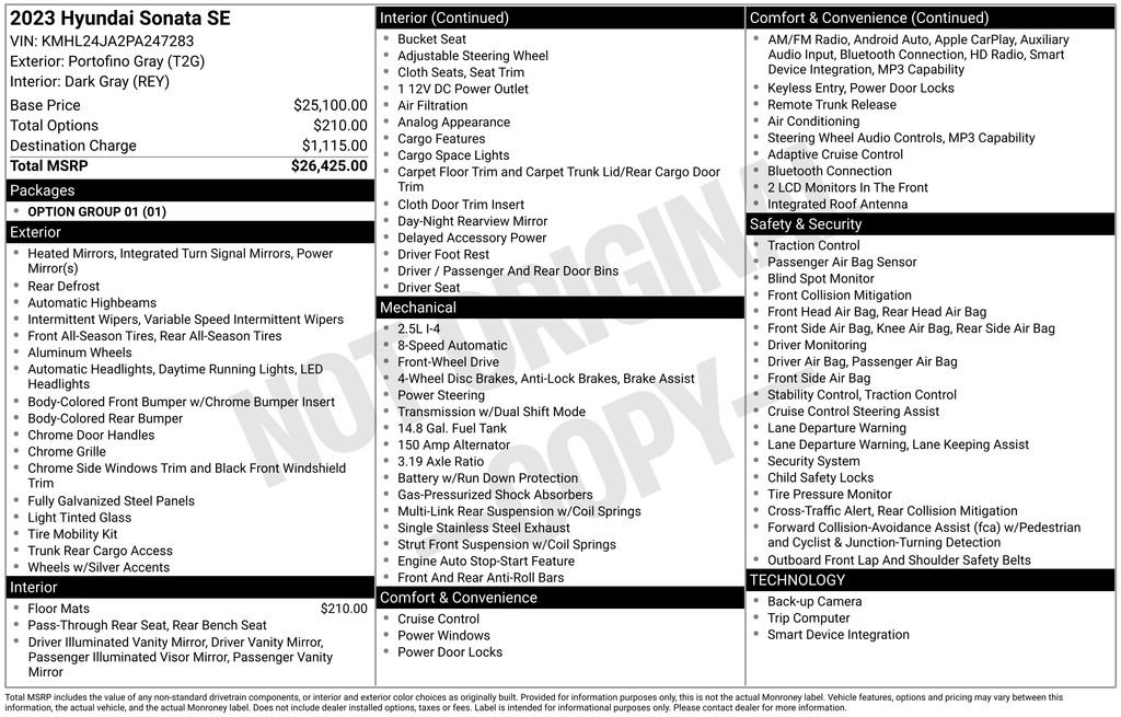 Certified 2023 Hyundai Sonata SE FWD image 14