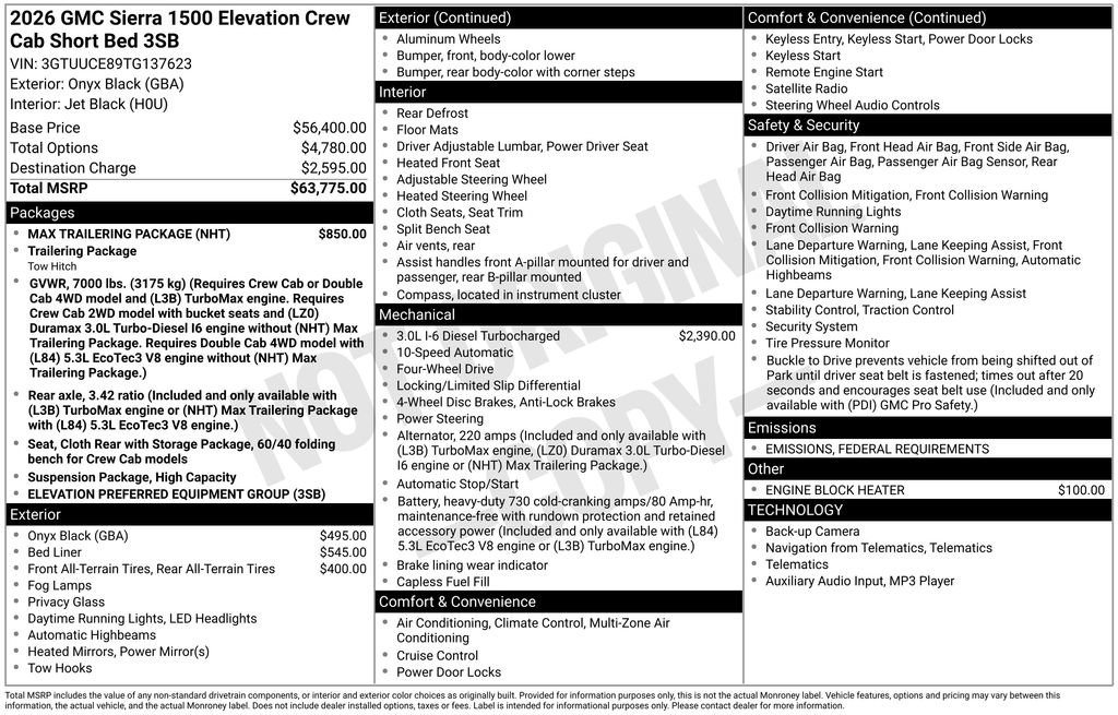 New 2026 GMC Sierra 1500 Elevation w/ Max Trailering Package image 35