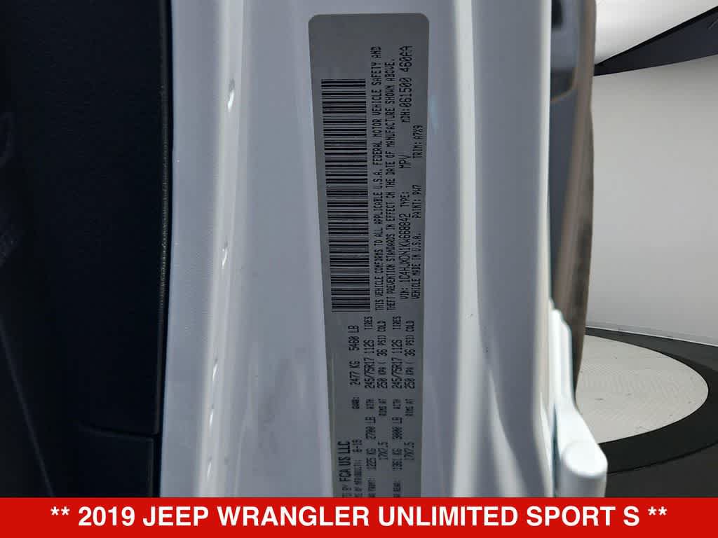Used 2019 Jeep Wrangler Unlimited Sport S AWD/4WD image 34