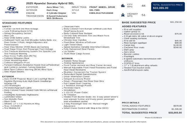 Certified 2025 Hyundai Sonata SEL FWD image 46