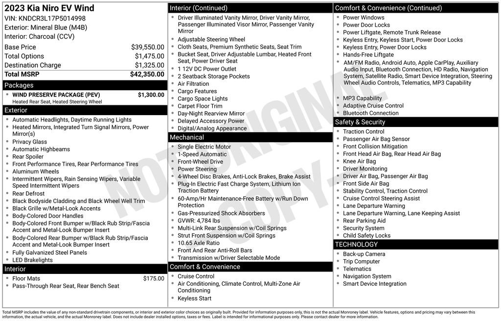 Used 2023 Kia Niro Wind w/ Wind Preserve Package FWD image 17