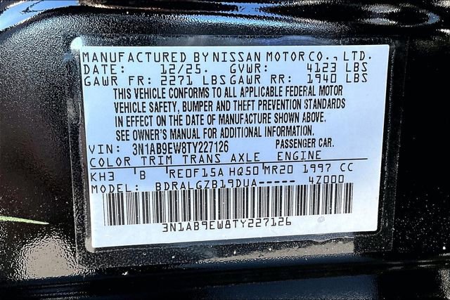 New 2026 Nissan Sentra SL w/ Floor Mat Package FWD image 8