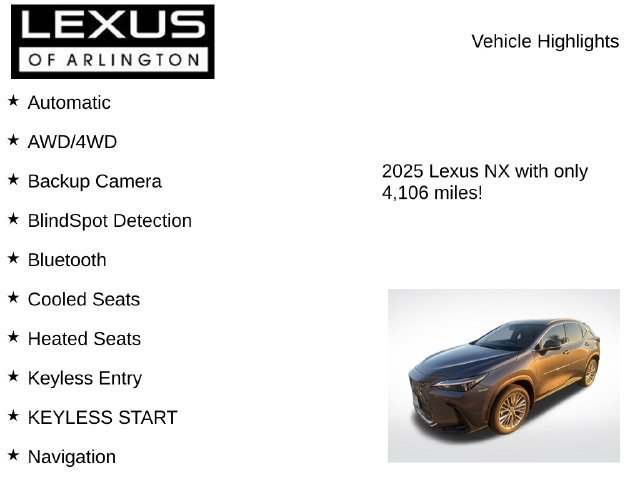 Certified 2025 Lexus NX 350h AWD w/ Accessory Package (2T) image 8