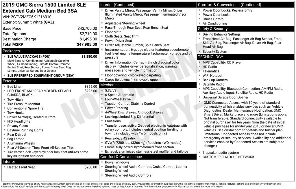 Used 2019 GMC Sierra 1500 SLE w/ SLE Value Package AWD/4WD image 35