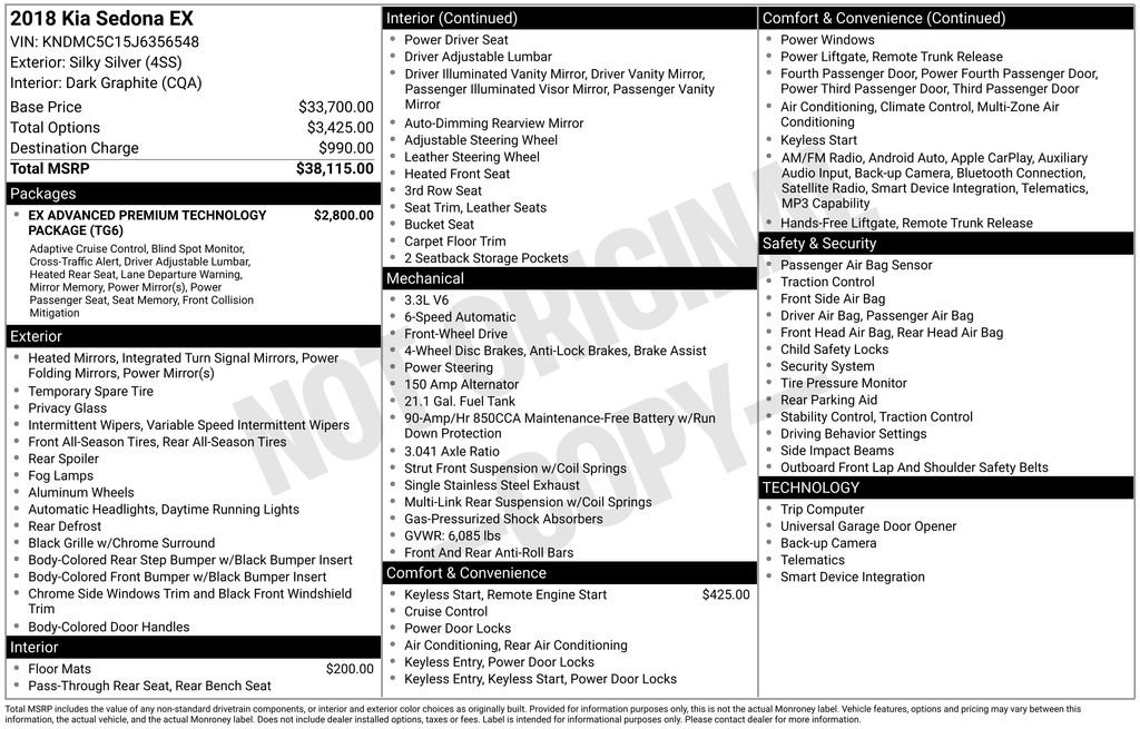 Used 2018 Kia Sedona EX image 7