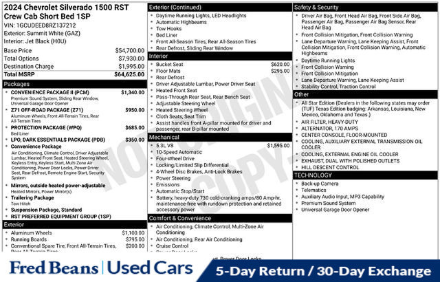 Used 2024 Chevrolet Silverado 1500 RST w/ Convenience Package II AWD/4WD image 42