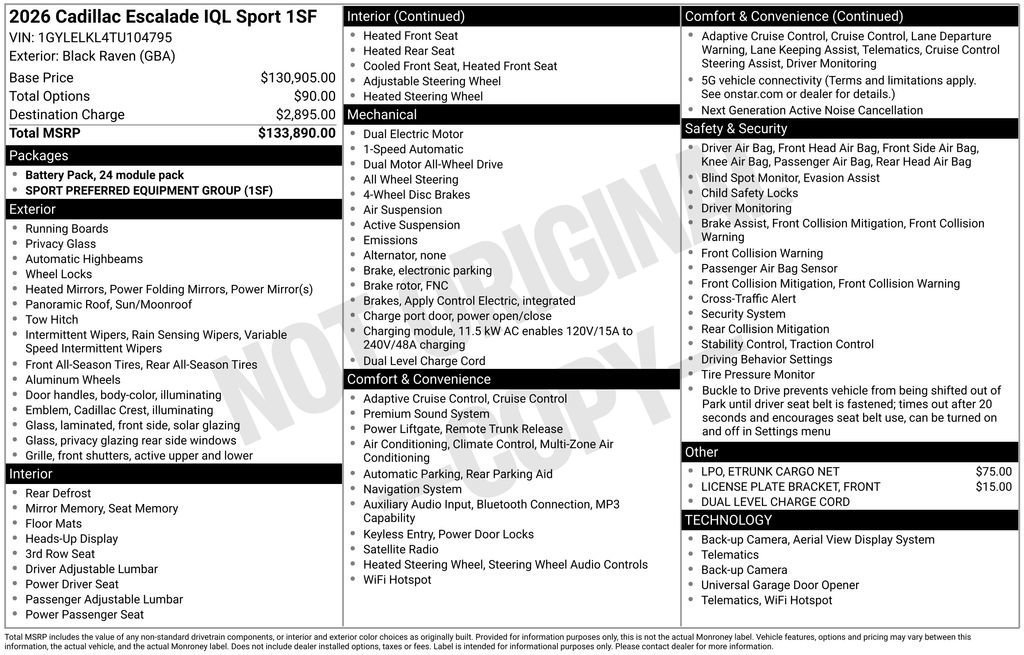 New 2026 Cadillac Escalade IQL Sport 1 AWD/4WD image 36