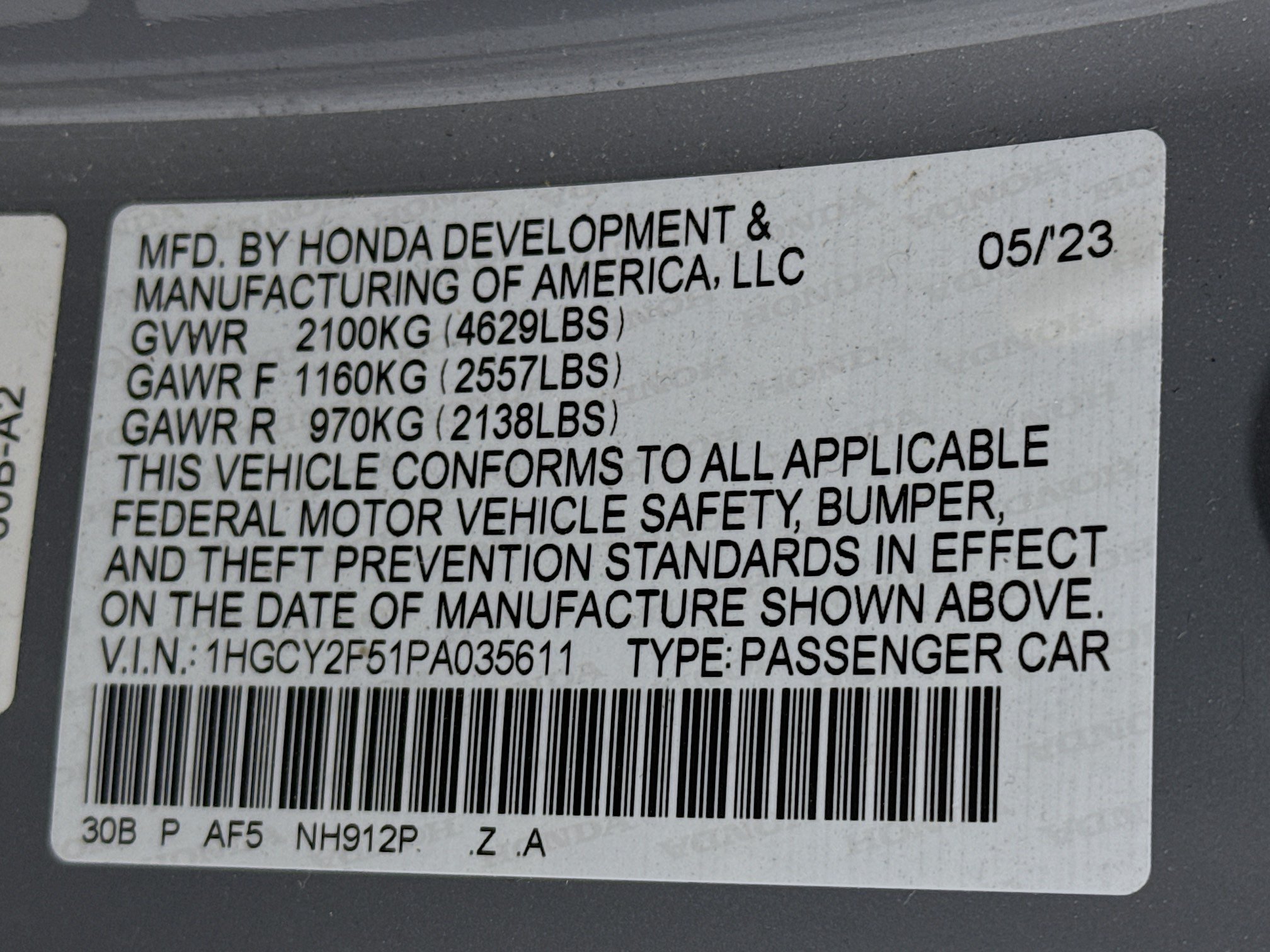 Certified 2023 Honda Accord Sport image 30