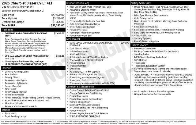 Certified 2025 Chevrolet Blazer EV LT AWD/4WD image 35