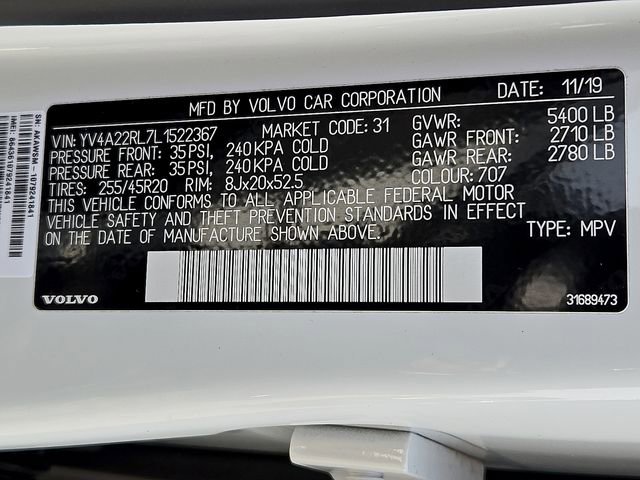 Used 2020 Volvo XC60 T6 Inscription w/ Protection Package image 29