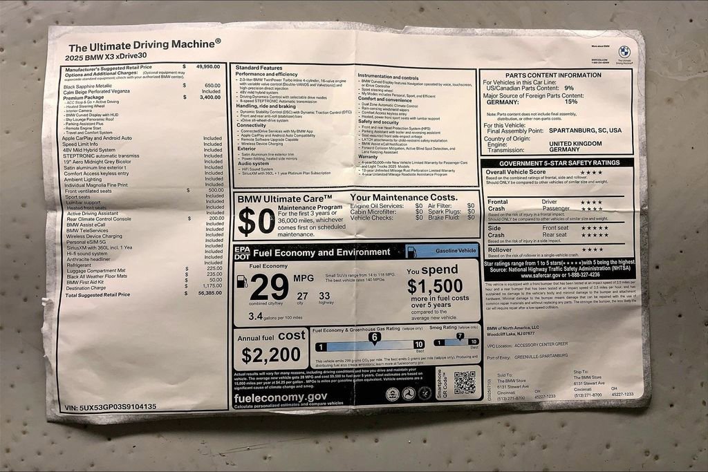 New 2025 BMW X3 xDrive30i w/ Premium Package image 12