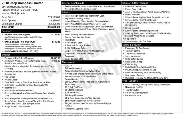 Used 2018 Jeep Compass Limited w/ Navigation Group image 3