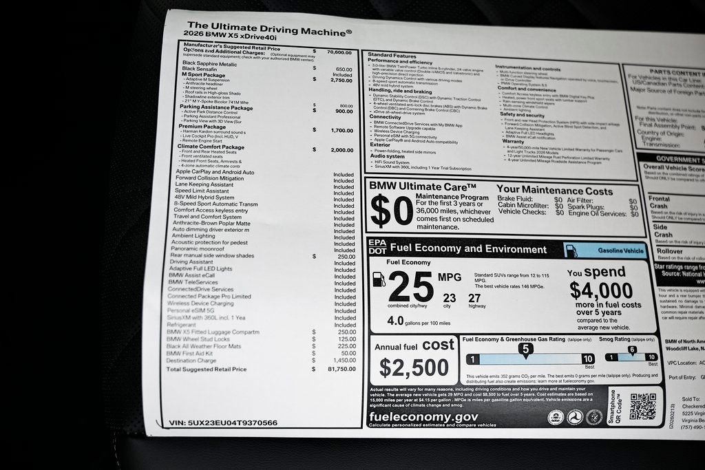 New 2026 BMW X5 xDrive40i w/ M Sport Package image 41