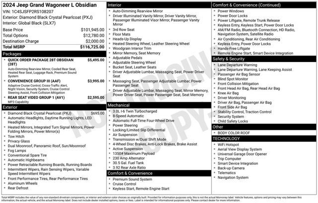 Used 2024 Jeep Grand Wagoneer L Series II w/ Quick Order Packagew 28T image 2