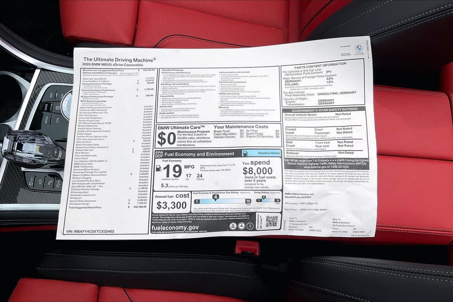 New 2026 BMW M850i xDrive Convertible w/ M Carbon Exterior Package AWD/4WD image 18