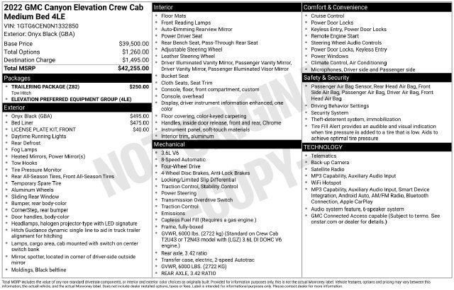 Used 2022 GMC Canyon Elevation w/ Trailering Package AWD/4WD image 9