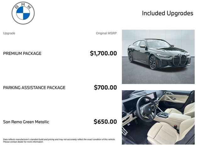 Certified 2023 BMW i4 M50 w/ Premium Package AWD/4WD image 3