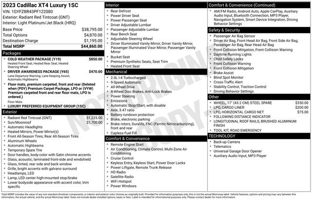 Certified 2023 Cadillac XT4 Luxury w/ Cold Weather Package image 30