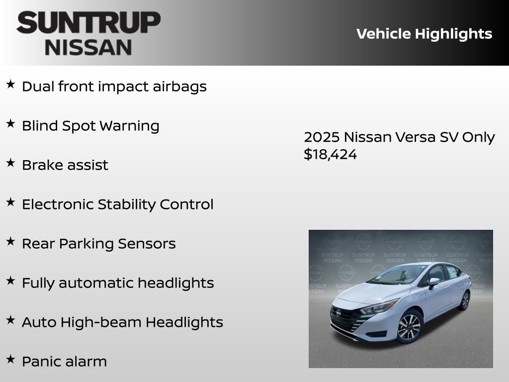 New 2025 Nissan Versa SV w/ Trunk Package image 23