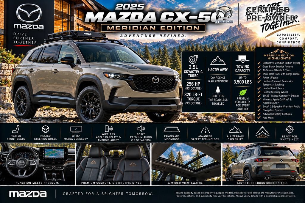 Used 2025 MAZDA CX-50 Meridian Edition w/ Apex Package AWD/4WD image 2