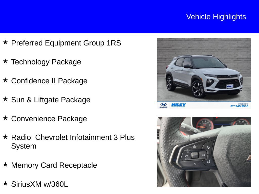 Used 2023 Chevrolet TrailBlazer RS w/ Sun and Liftgate Package FWD image 9