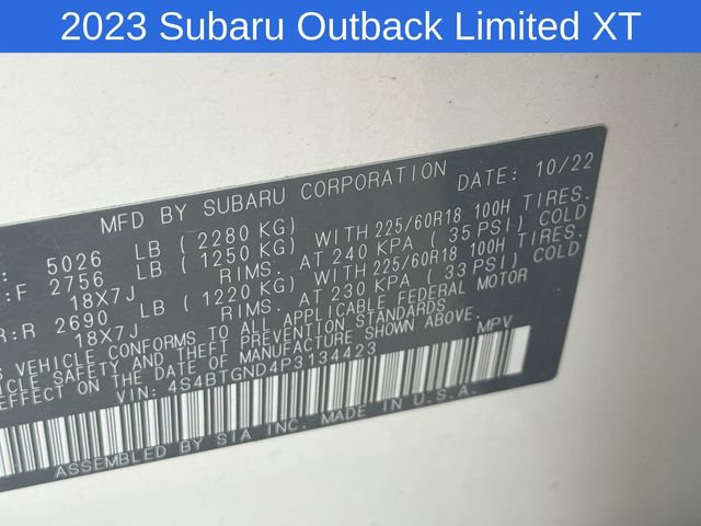 Used 2023 Subaru Outback Limited XT AWD/4WD image 23