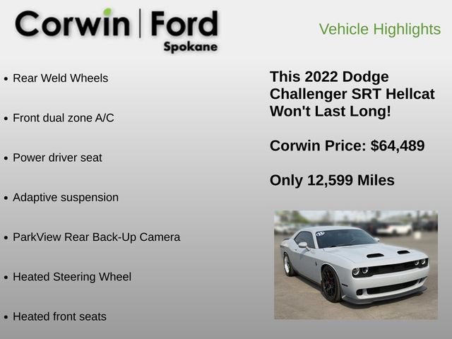 Used 2022 Dodge Challenger SRT Hellcat w/ Plus Package RWD image 6