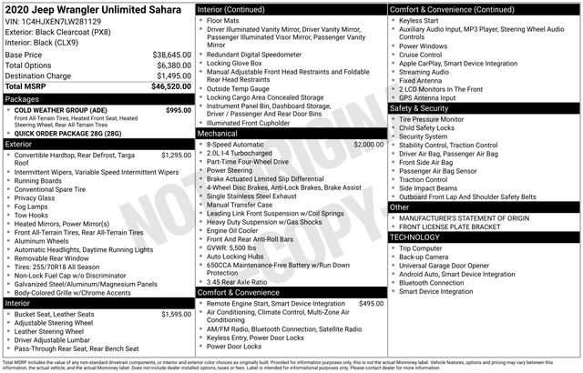 Used 2020 Jeep Wrangler Unlimited Sahara w/ Cold Weather Group image 35