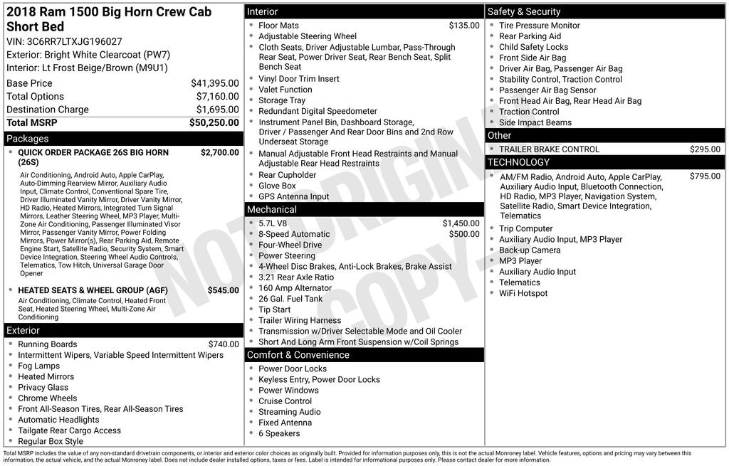 Used 2018 RAM 1500 Big Horn AWD/4WD image 5