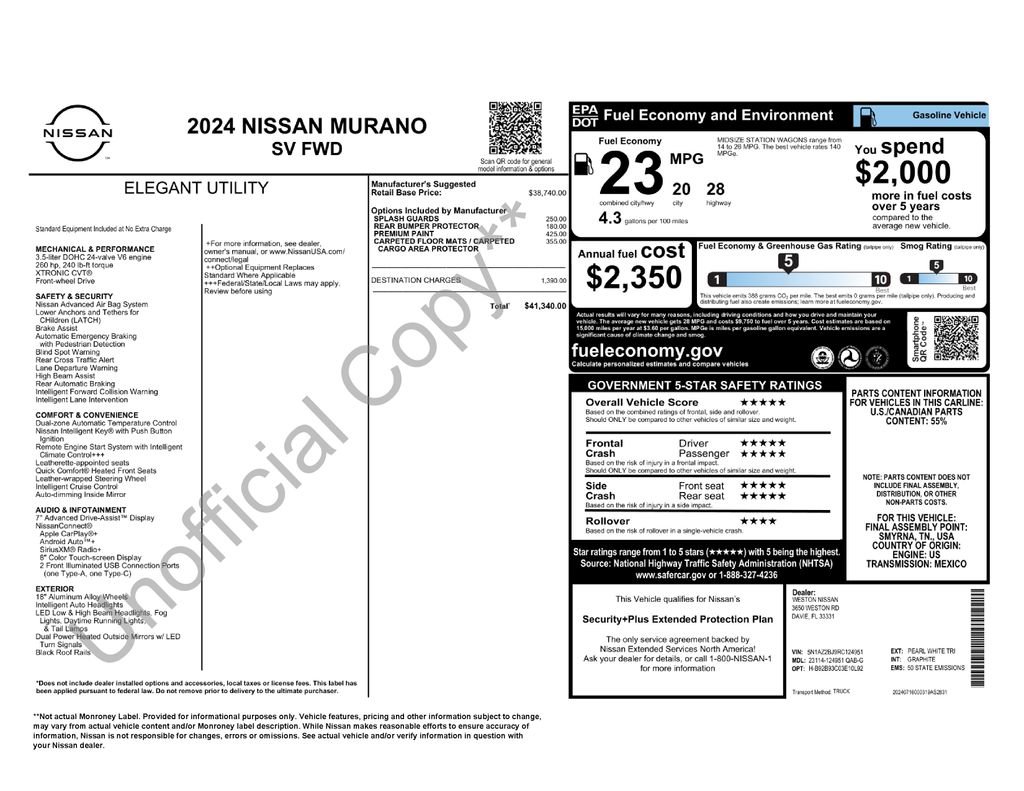 Used 2024 Nissan Murano SV image 33