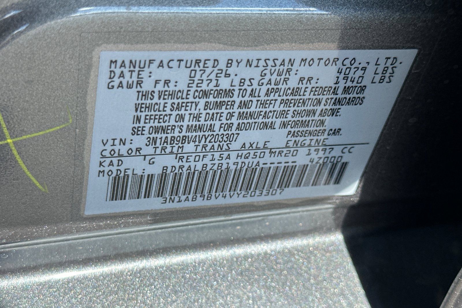 New 2027 Nissan Sentra S w/ Floor Mat Package FWD image 32