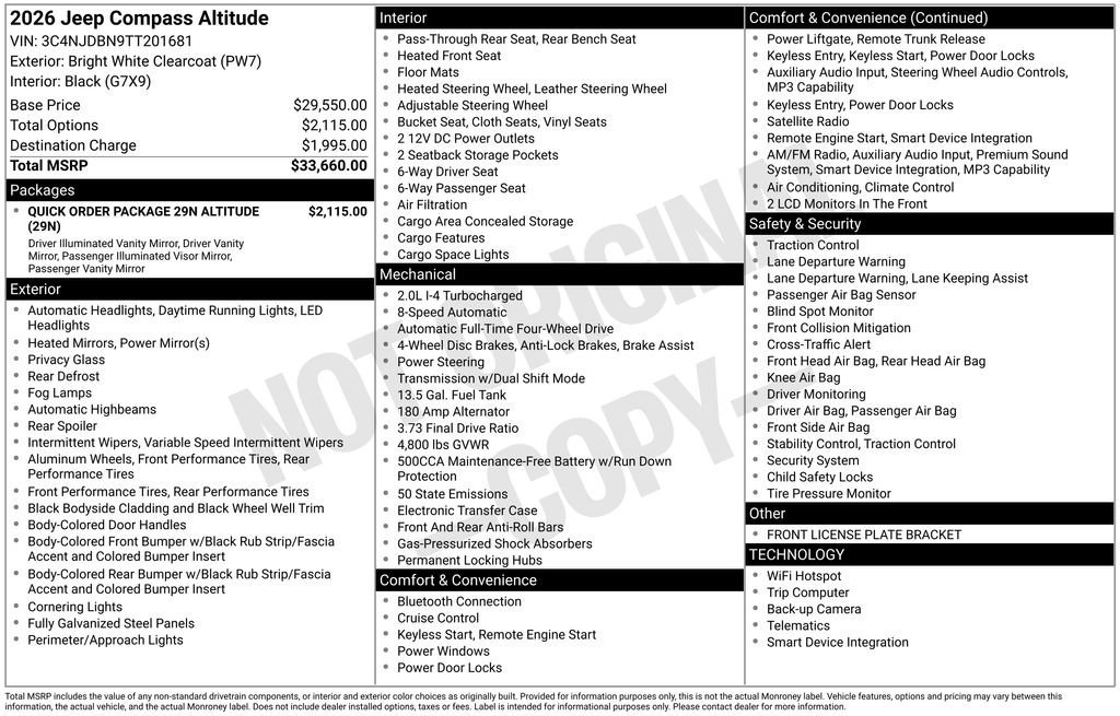 New 2026 Jeep Compass Latitude AWD/4WD image 22