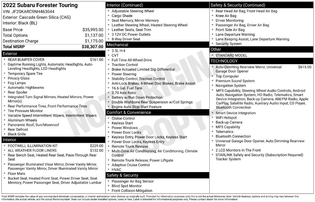 Used 2022 Subaru Forester Touring AWD/4WD image 6