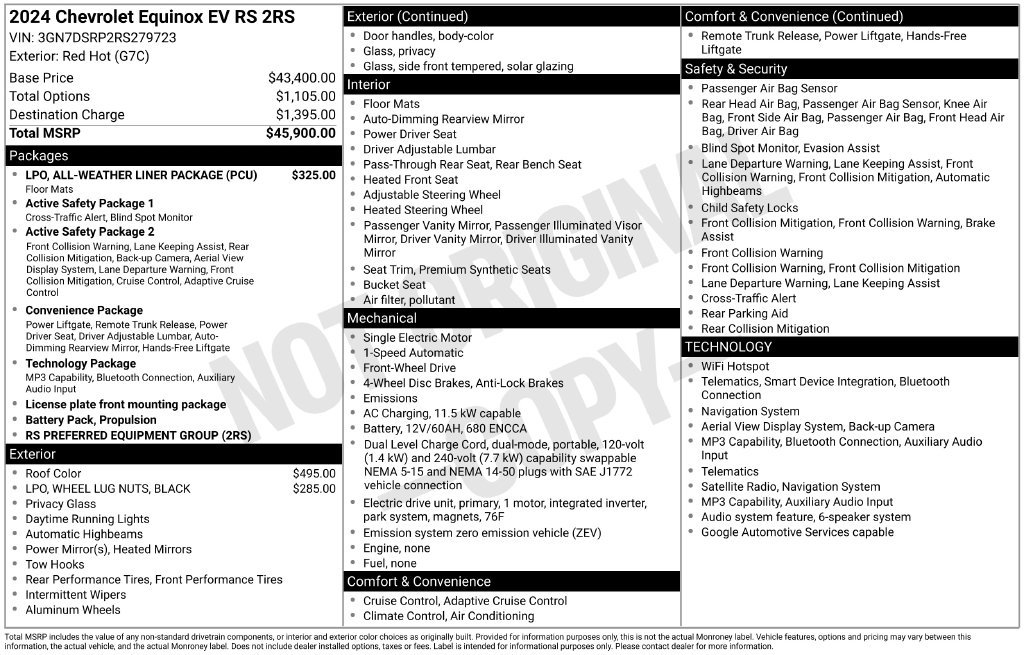 Certified 2024 Chevrolet Equinox EV RS FWD image 34