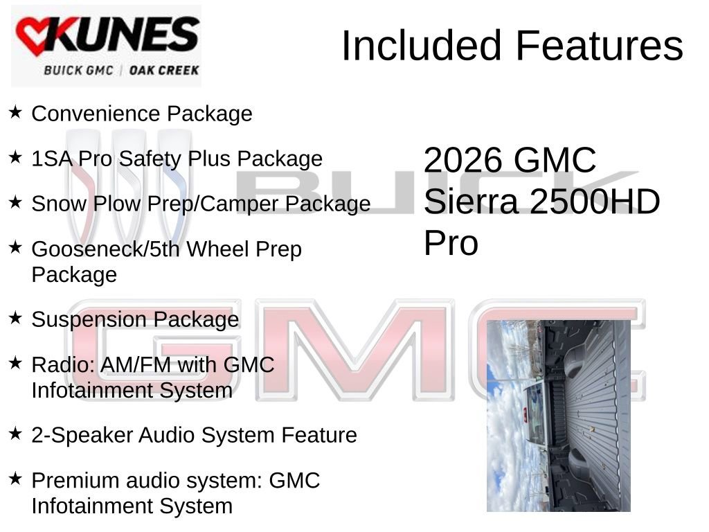 New 2026 GMC Sierra 2500 Pro w/ 1SA Pro Safety Plus Package AWD/4WD image 2