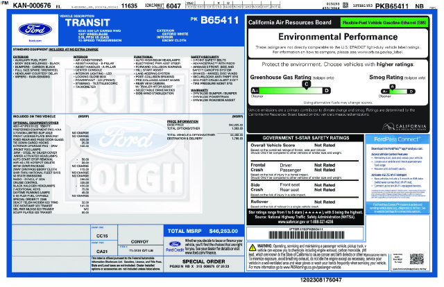 Certified 2023 Ford Transit 250 Low Roof w/ Exterior Upgrade Package RWD image 6