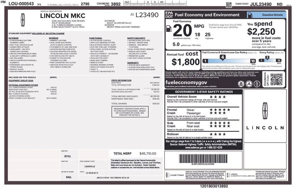 Used 2018 Lincoln MKC Reserve w/ Lincoln MKC Climate Package image 29