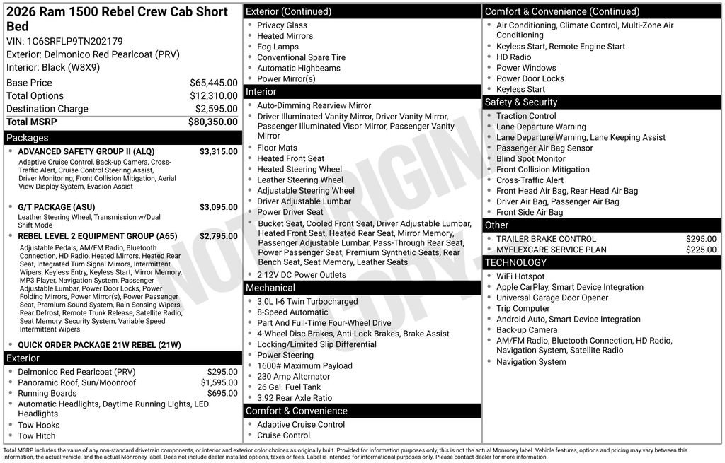 Used 2026 RAM 1500 Rebel w/ Advanced Safety Group II AWD/4WD image 37