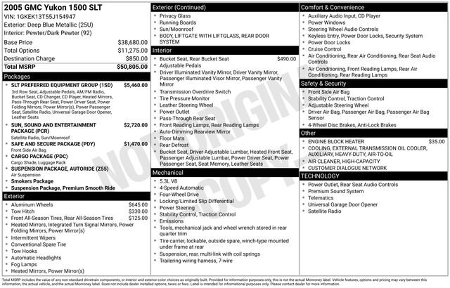 Used 2005 GMC Yukon SLT w/ SLT Preferred Equipment Group AWD/4WD image 4