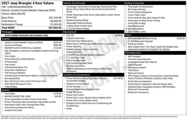 New 2027 Jeep Wrangler Unlimited Sahara AWD/4WD image 8