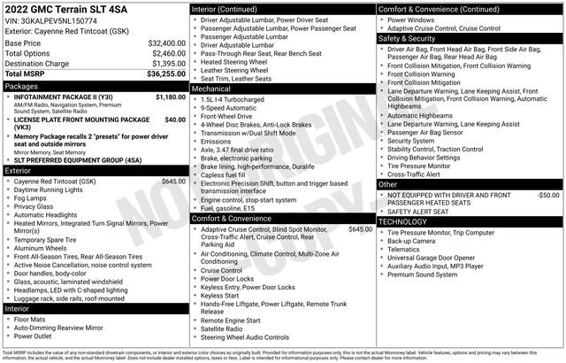 Used 2022 GMC Terrain SLT w/ Infotainment Package II image 35