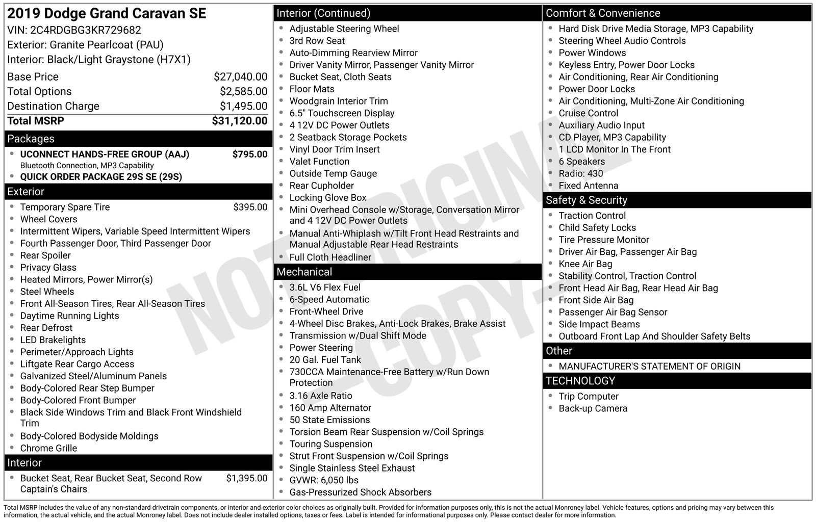 Used 2019 Dodge Grand Caravan SE w/ UConnect Hands-Free Group FWD image 6