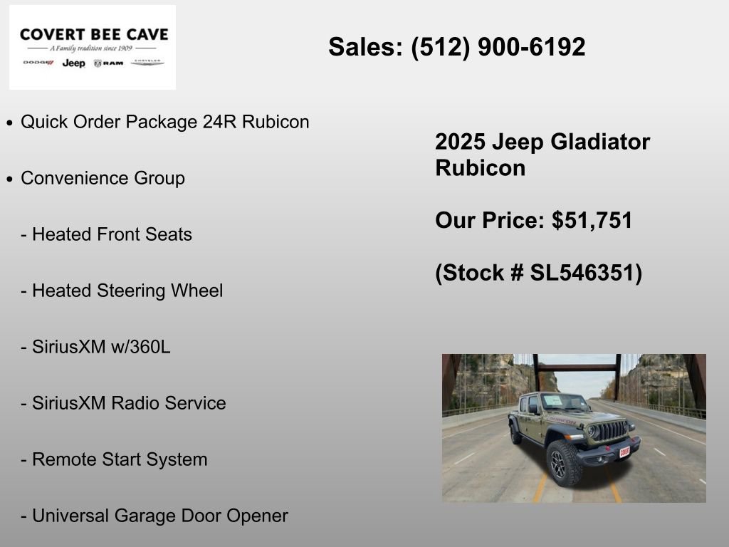 New 2025 Jeep Gladiator Rubicon w/ Convenience Group AWD/4WD image 6