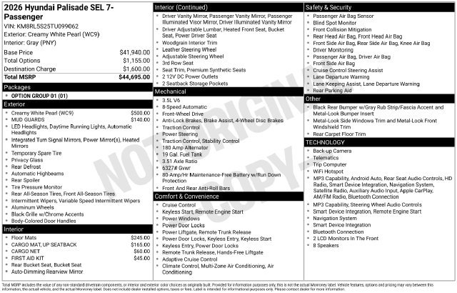 Used 2026 Hyundai Palisade SEL FWD image 28