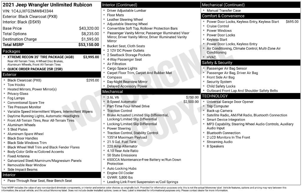 Used 2021 Jeep Wrangler Unlimited Rubicon w/ Xtreme Recon 35" Tire Package AWD/4WD image 3