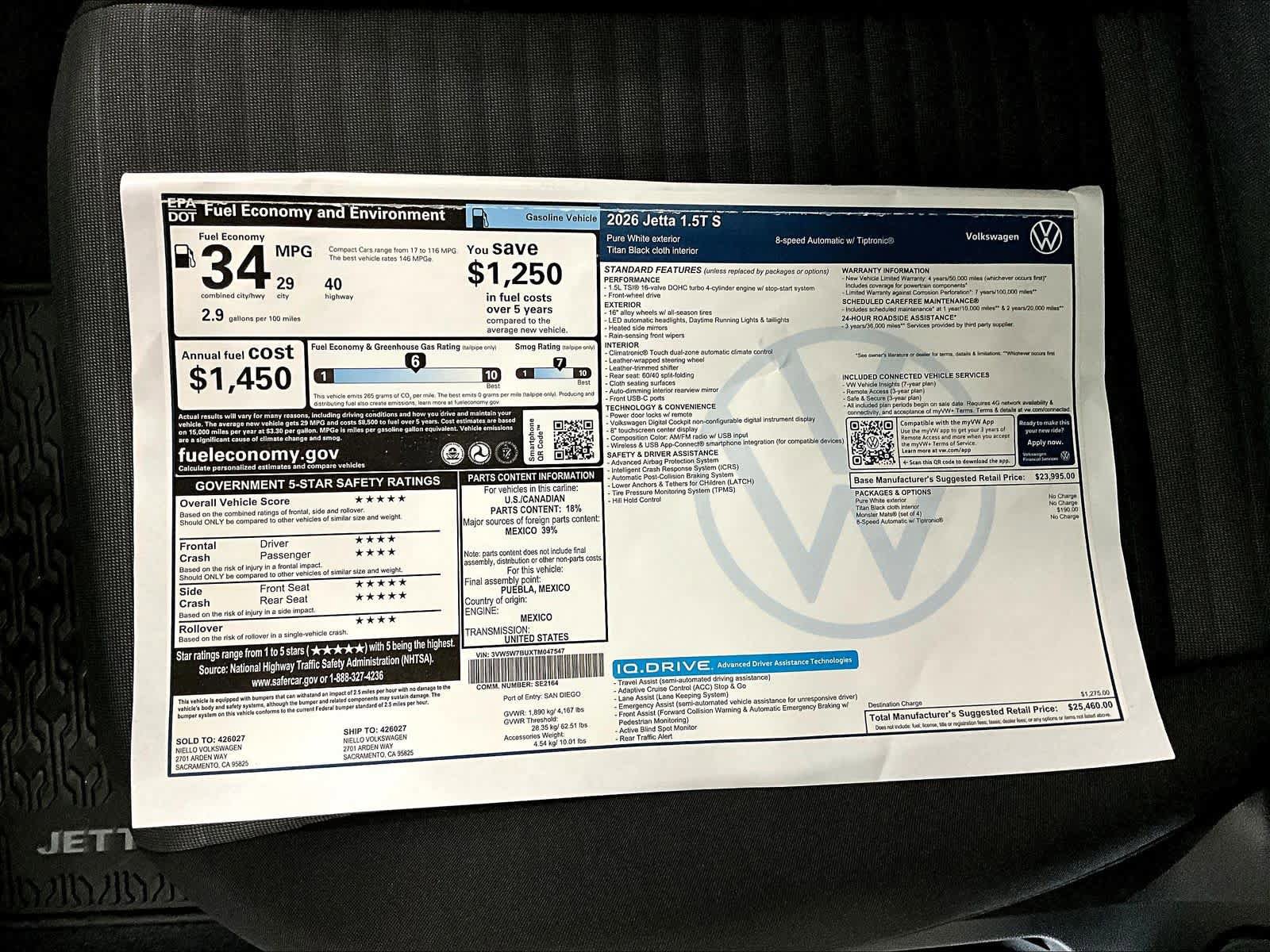 New 2026 Volkswagen Jetta S image 33